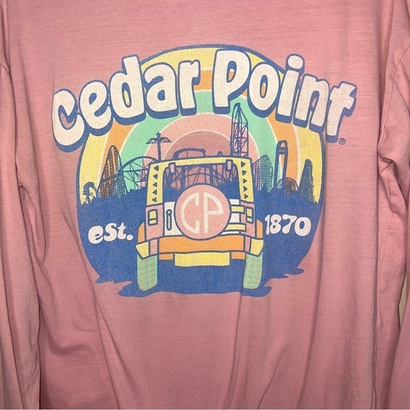 Comfy Resortwear Pink Cedar Point Long Sleeved T-shirt Size Small - Picture 3 of 5